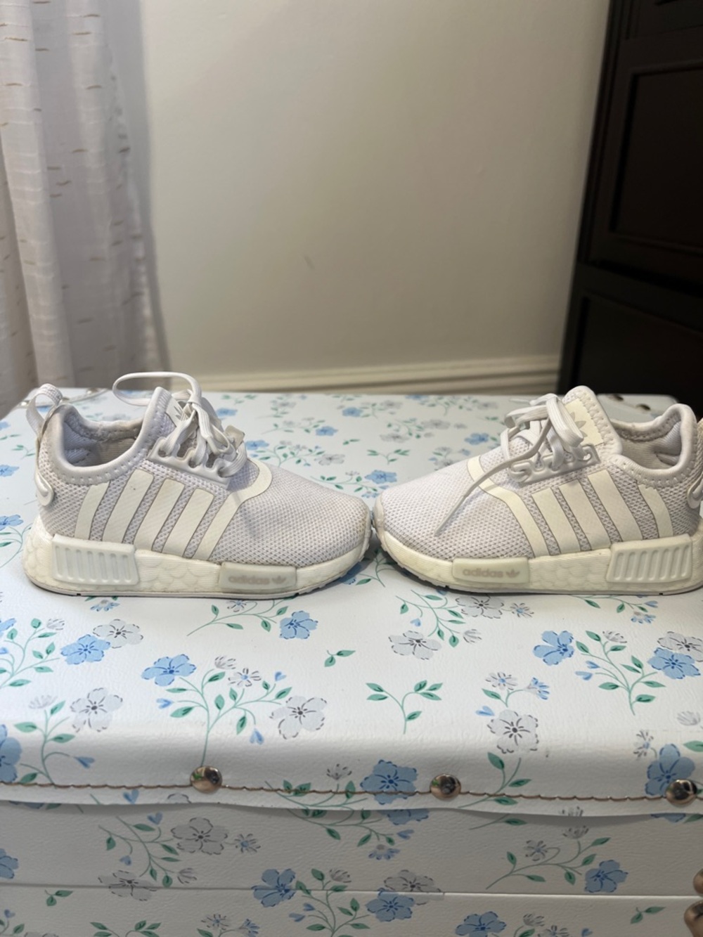 adidas Kids NMD Racer White Mesh Sneakers